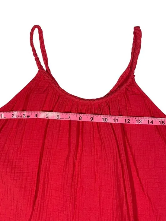 Red Spaghetti Strap Cami Y2K 2000s Vintage Top S/M - single strap - Picture 6 of 7